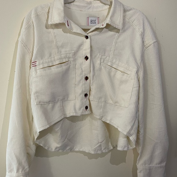 Urban Outfitters BDG Charly Corduroy Button-Down Shirt/Jacket, size L, Cream - Picture 2 of 14